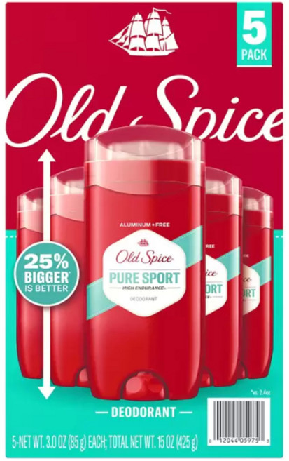 Old Spice 運動款長效體香膏 5入組, 1個, 分購1入價