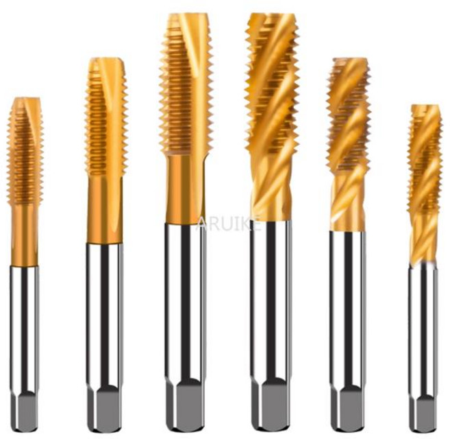 쿠쿠스토어 M2 M10 티타늄 코팅 핸드 수도꼭지 Hss 미터법 스트레이트 플루트 탭, M4x0.7, Tip straight groove