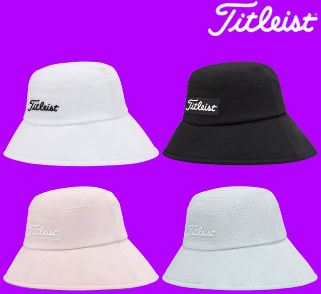 2026 타이틀리스트 여성용 스트링 버킷햇 골프모자 자외선 햇빛 차단 챙넓은 모자, 페일 핑크