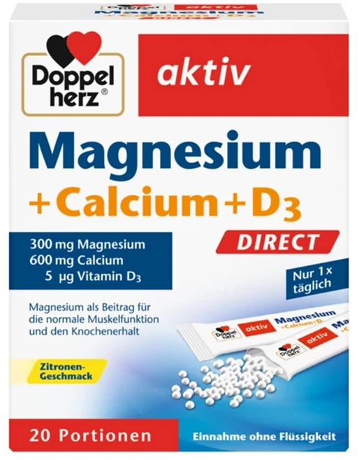 도펠헤르츠 액티브 마그네슘 300mg + 칼슘 600mg D3 5mcg, 20회분, 3개 - 쿠팡