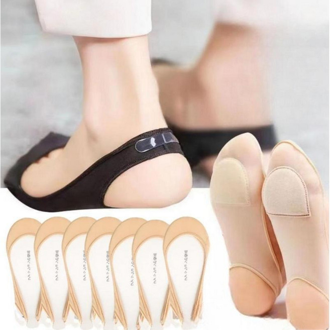 비아워게스트 여성용 구두 면 실리콘 뒷꿈치 덧신 7켤레 세트