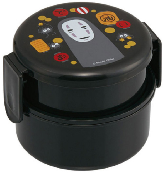 가오나시 블랙 2단 원형도시락1개, 1개, black