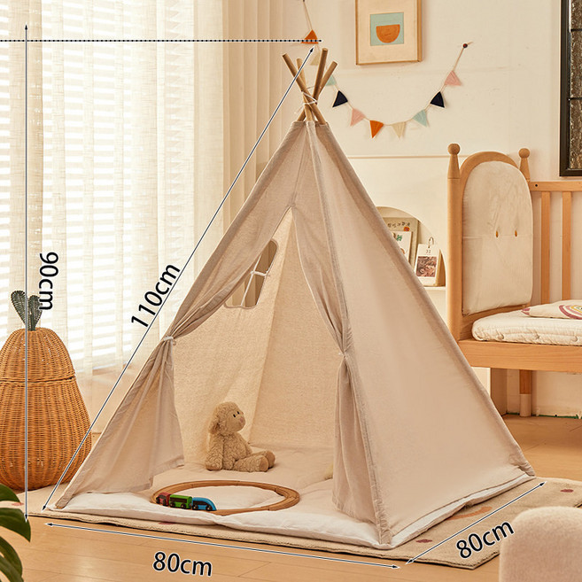 성인인디언텐트 캠핑 피크닉 차박 실내 감성 미니 놀이, 1개, C_1.1미터 원래 화이트 모델