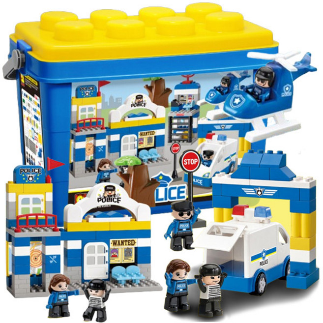 옥스포드 토들블럭 NP2393 폴리스 경찰 블록 POLICE 장난감, 1개
