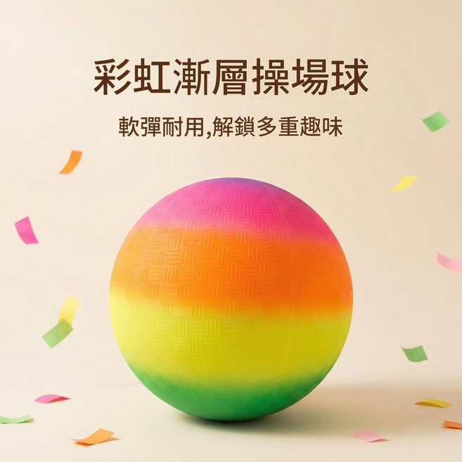 彩虹漸層操場球 躲避球, 1個, 45cm