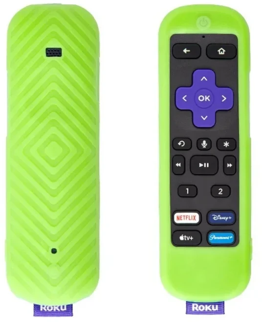 TCL Roku 원격 제어 케이스 방진 뒷면(스피커 구멍 포함) 새 모델에 적합 내마모성 보호 커버, 02 Luminous green