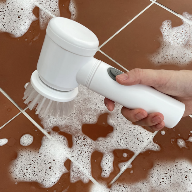 딜라이트홈 전동브러쉬 다용도 욕실청소솔(본체/3종브러쉬/거치대), 1개, 단일