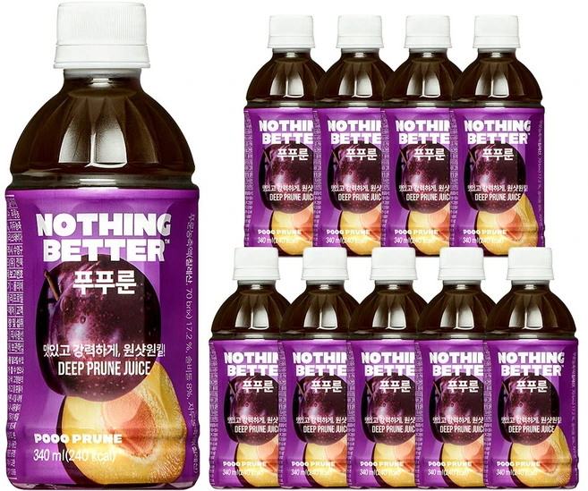푸푸룬 맛있는 푸룬주스 올리브영 추천템 직빵주스, 340ml, 10개 - 쿠팡
