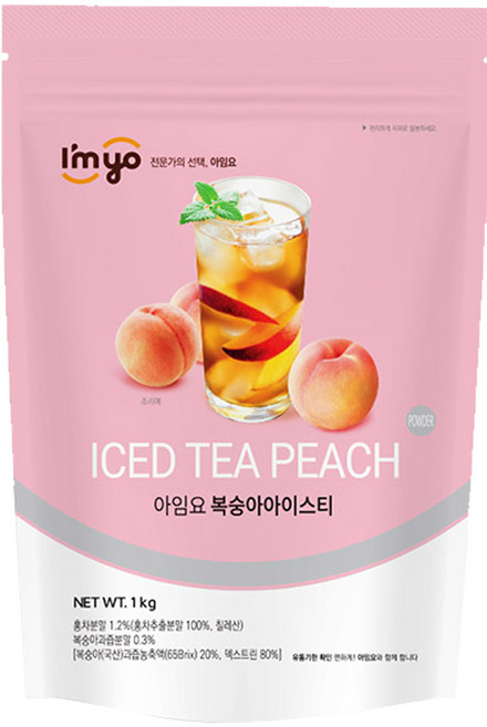 아임요-복숭아아이스티1kg, 1kg, 1개입, 8개
