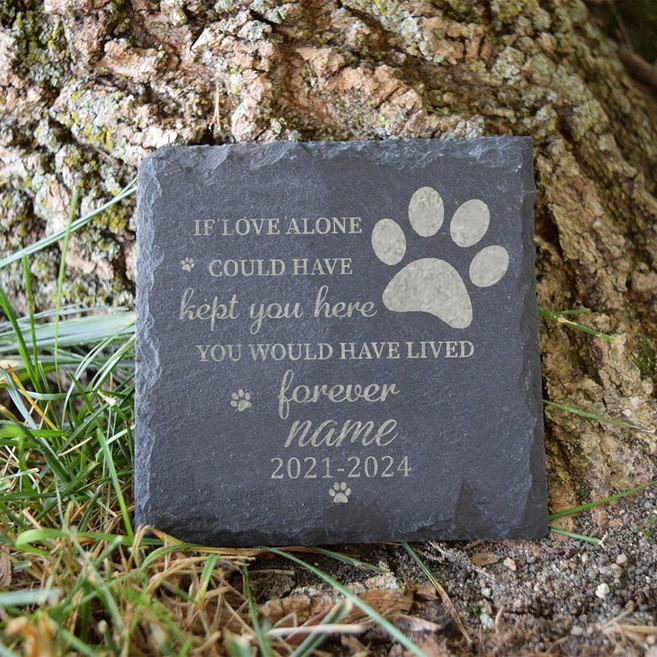 강아지메모리얼스톤 강아지유골보관 반려견장례 애완동물 기념 선물 맞춤형 정원 돌 슬레이트 개 이름이 새겨진 손실, [12] design 1-A041SQ-10, 1개