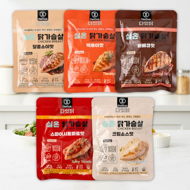 다잇닭 실온 닭가슴살, 30팩, 6종 혼합