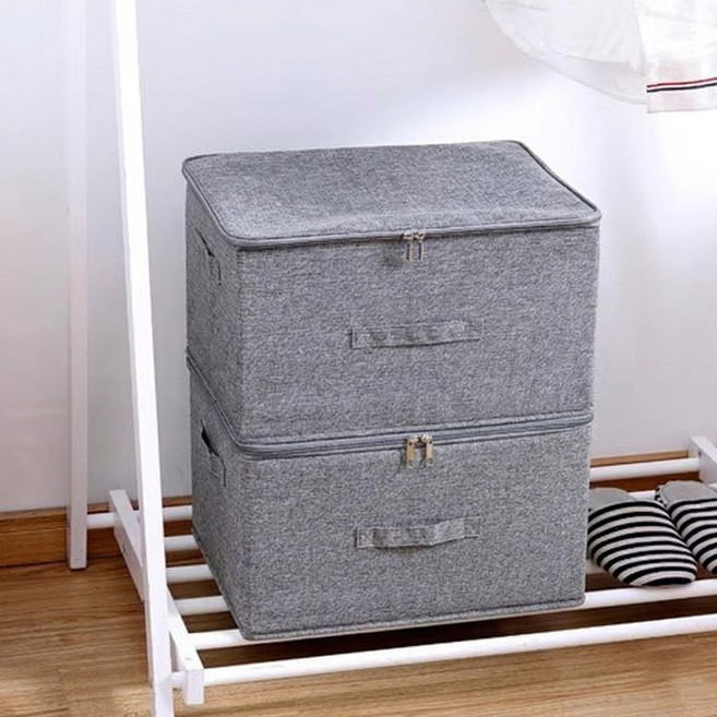 대용량 패브릭 리빙박스 옷정리함 이불정리함 의류수납함, 패브릭그레이, 1개