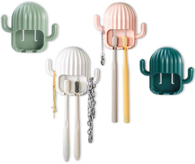 심플마켓 벽걸이 레빗 칫솔꽂이 홀더, 4개
