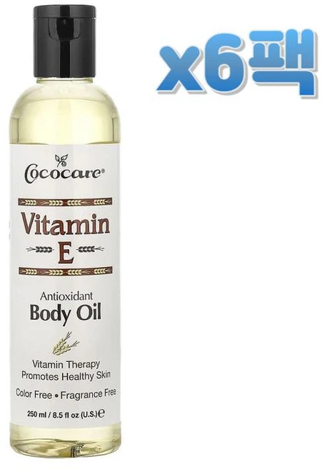Cococare 비타민E 바디 오일 250ml x6팩, 6개 - 쿠팡