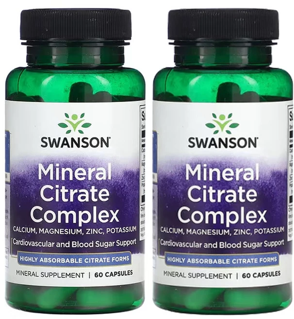 스완슨 미네랄 시트레이트 복합체 캡슐 60정, 2개 - 쿠팡