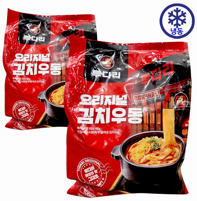 투다리 김치우동, 1.293kg, 2개