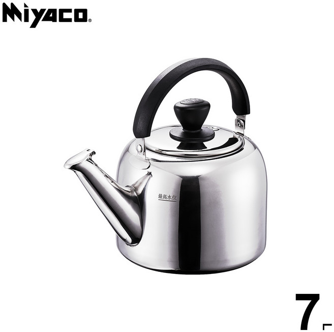 Miyaco 麗緻316不銹鋼笛音茶壺, 銀色, 1個, 7L