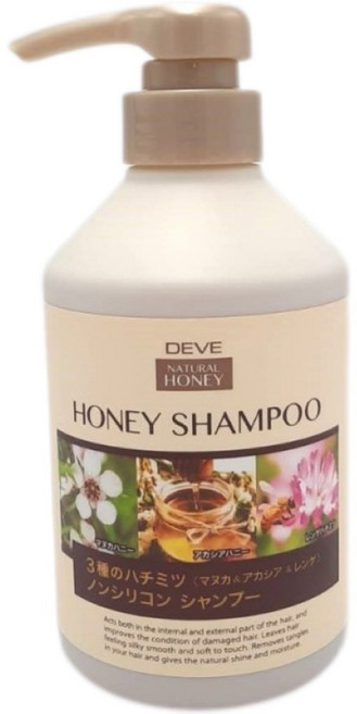 DEVE 蜂蜜洗髮露 無矽靈 蜂蜜精華 深層滋養 柔順亮澤, 450g, 1個