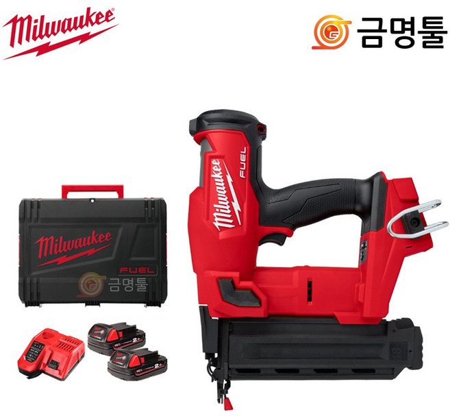 밀워키 M18 FN18GS-202X 충전네일러 18V 2.0AH F핀사용 충전타카 인테리어내장타카, 1개
