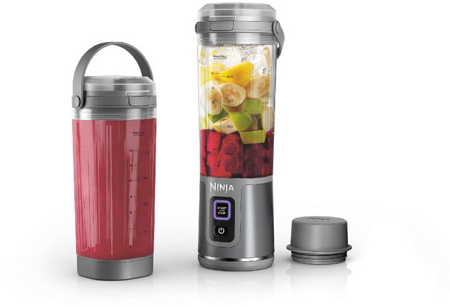 닌자 블라스트 휴대용 블렌더 무선 충전식 스무디 메이커 532ml, A. 블렌더 + 2용기 - 그레이