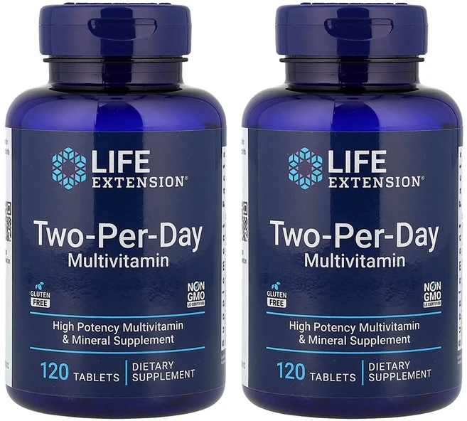 라이프익스텐션 종합비타민 투퍼데이 V2 120정 2개, LEX01011-2 - 쿠팡