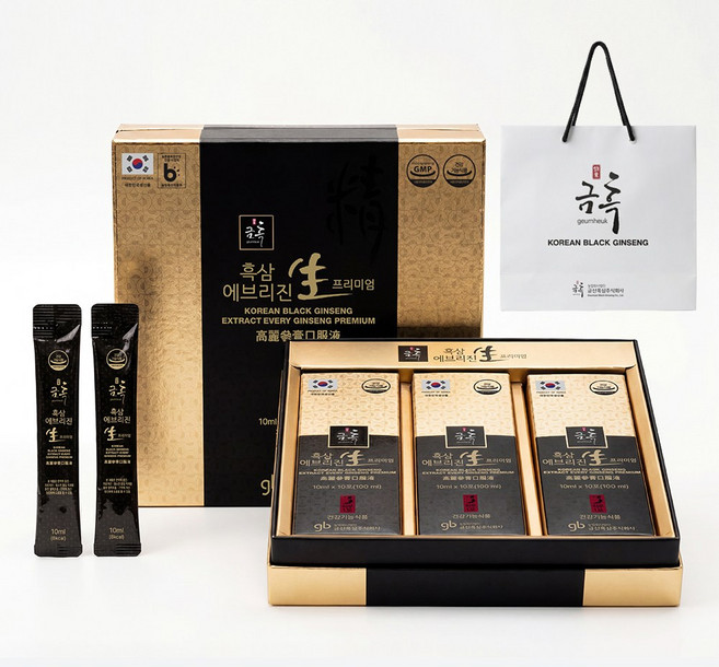 금흑 흑삼 에브리진생 프리미엄 농축액 스틱 (10ml x 30포), 1박스, 300ml