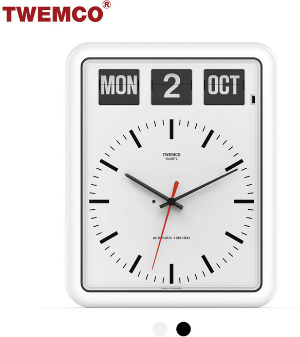 트웸코 BQ-12 퍼페추얼 캘린더 플립 벽시계, 화이트(BQ-12B)