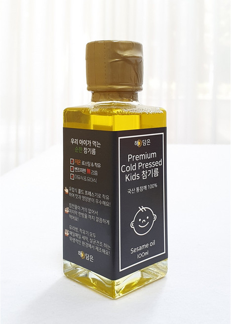 해담은 100% 국산 아기 참기름 들기름 저온압착, 100ml, 1개, 참깨