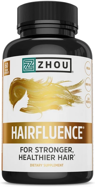 저우 헤어플루언스 임상 연구된 루스트리바 및 케라낫 함유 ZHOU Hairfluence Hair Growth Supplement with Clinically Studied L, 60개 (1팩), 1개 - 쿠팡