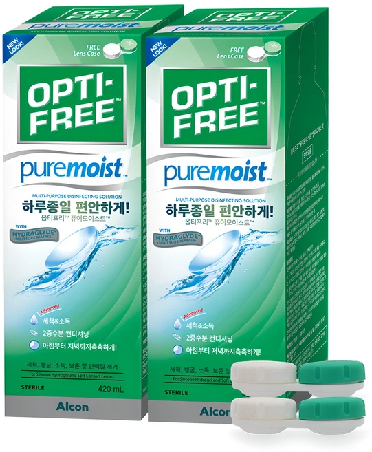 옵티프리 퓨어모이스트 렌즈세정액, 420ml, 2세트 - 쿠팡