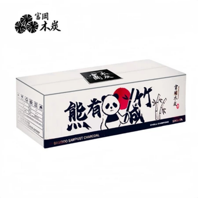 富岡木炭 熊有成竹 炭化竹炭 10KG, 1箱