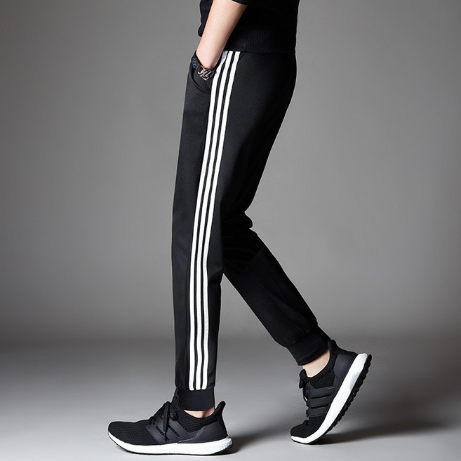 純棉運動三線長褲 男 縮口 運動褲 棉褲 男士 直筒 運動 修身窄版 潮褲