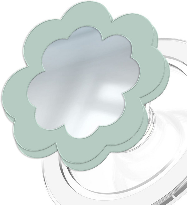 168cm 맥세이프 그립톡 거울 핸드폰거치대 네잎클로버, 투명, 민트, 1개