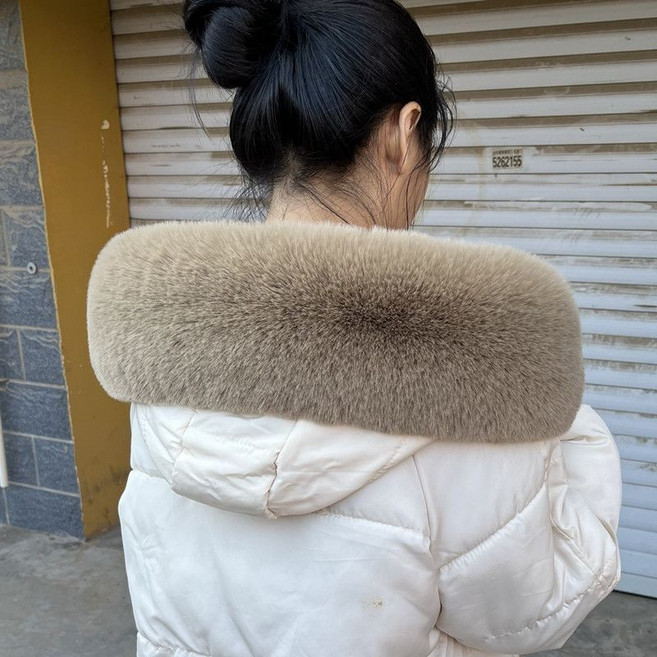 保暖毛毛圍脖 仿毛皮草圍巾 女秋冬季 加厚百搭
