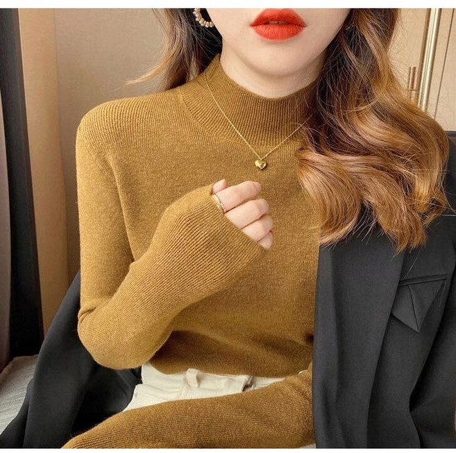 여성용 프리사이즈 8컬러 기본컬러 겨울필수템 반목니트 목티 보들보들 니트티셔츠