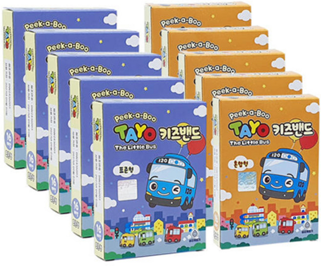 꼬마버스 타요 키즈밴드 표준형 5개 + 혼합형 5개 어린이 상처밴드, 1개