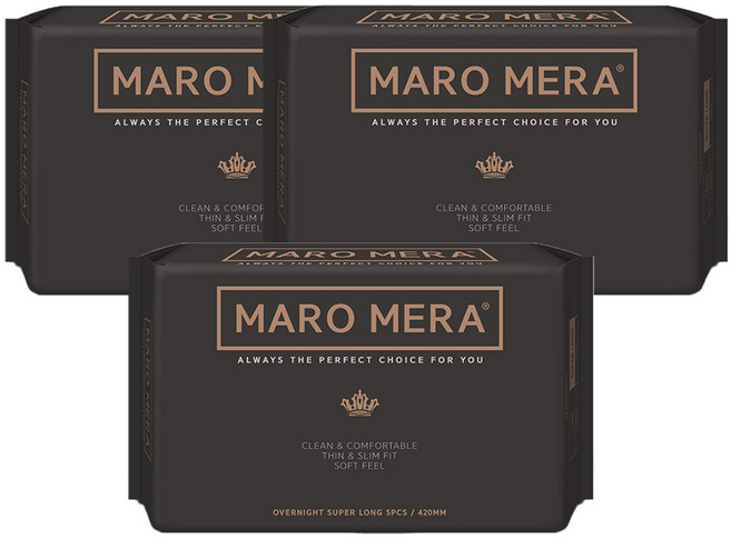 마로메라 생리대 날개형 오버나이트 슈퍼롱 순면생리대, 오버나이트 이상, 5개입, 3개