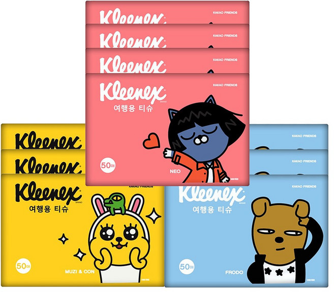 크리넥스 여행용 티슈, 50매입, 10개