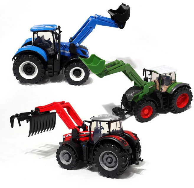 브라고 팜 랜드 트랙터 로더 다이캐스트 메탈 후렉션기어 작동, 뉴홀랜드 트랙터 버킷(블루), 1개 - 쿠팡