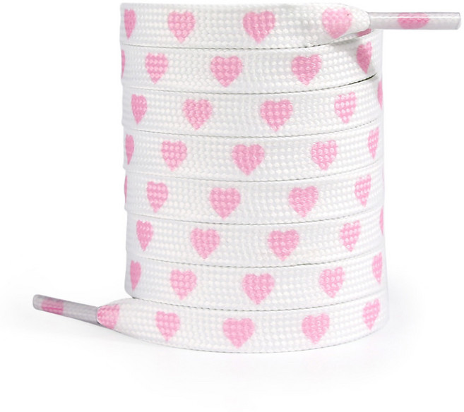 미즈코스 하트 도트 땡땡이 신발끈 운동화끈 120cm 슈레이스 장식