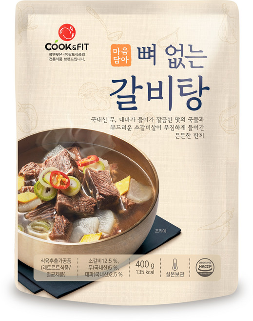 마음담아 뼈없는 갈비탕 상온보관, 400g, 2개