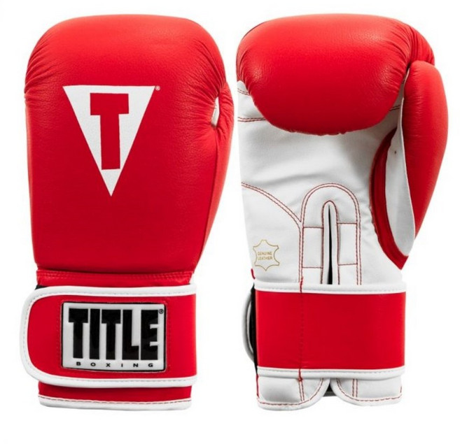 타이틀 프로스타일 3.0 천연가죽 복싱글러브, 레드, 1개