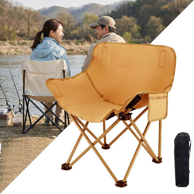 접이식 캠핑 의자 초경량 휴대용 낚시 의자 야외 폴딩 체어 컵홀더 수납가방 포함, 1개, 브라운 카키