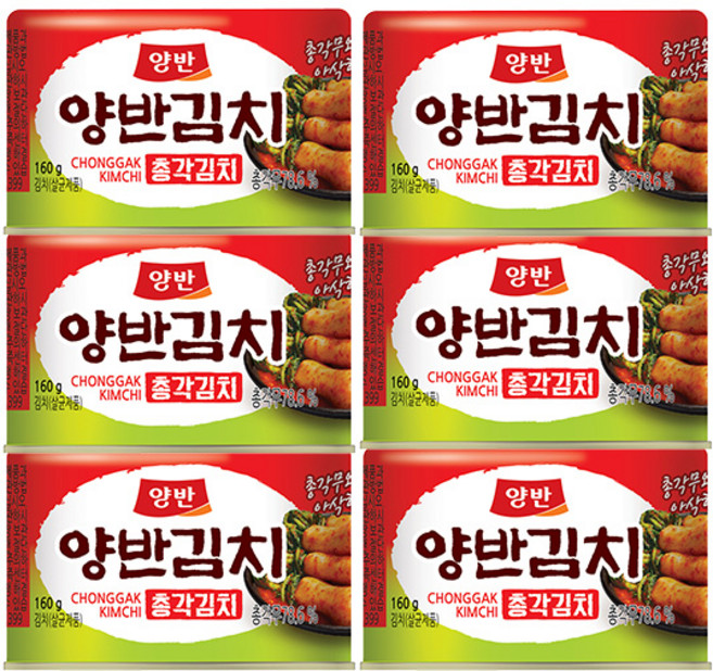 양반 캔 총각김치, 6개, 160g