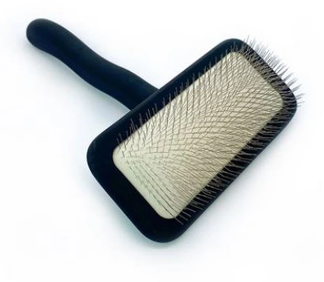 스탠다드펫 강아지 슬리커 소프트 브러쉬 강아지빗 엉킨털 제거, 소프트핀 다크블랙, 1개 - 쿠팡