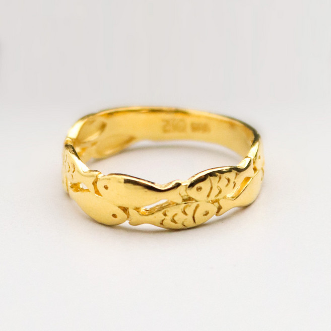 뷰띵 24K 순금 3.75g 물고기 두줄반지