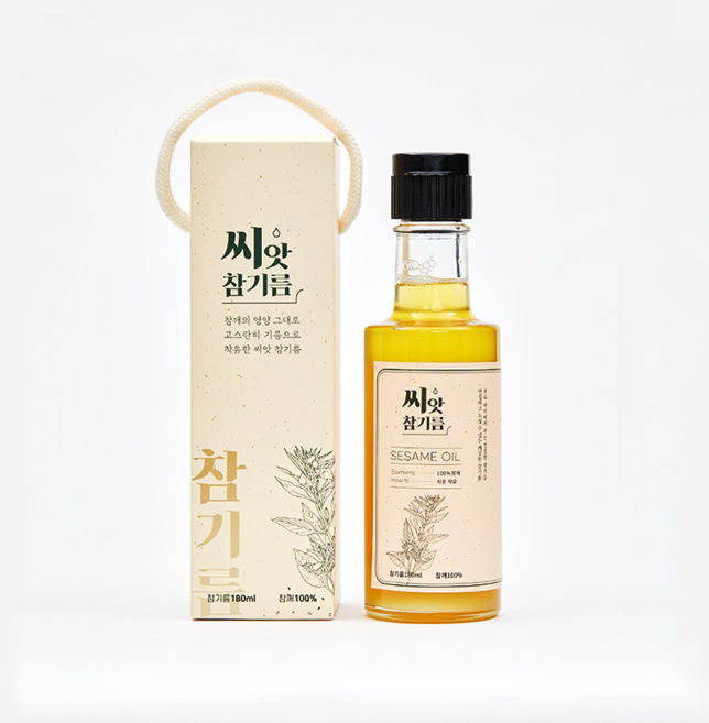 국산 100% 저온압착 참기름, 1개, 180ml