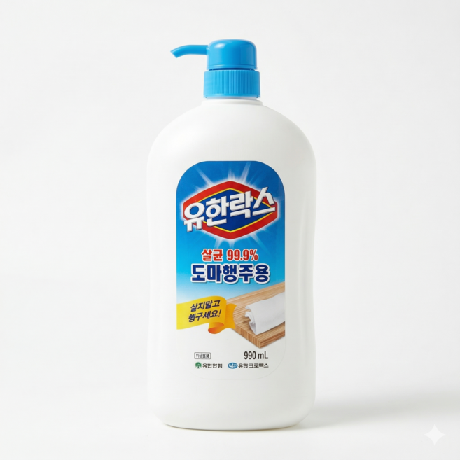 유한락스 도마행주용 세척제, 990ml, 2개