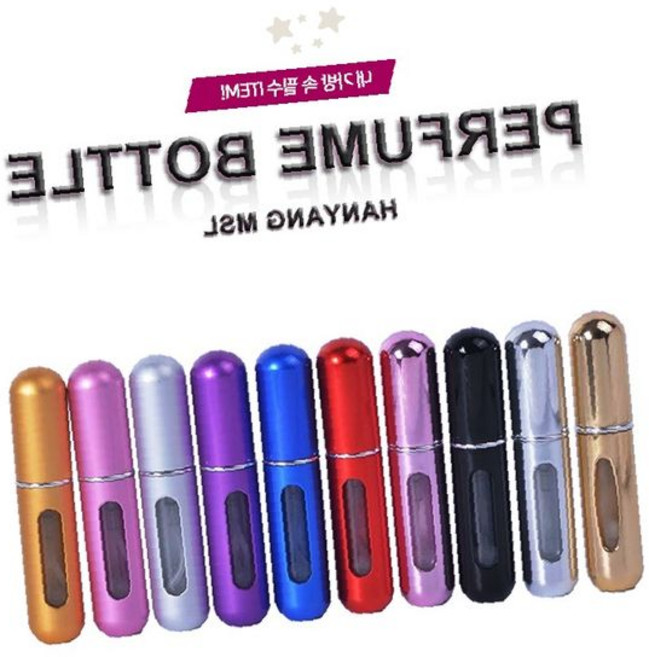 휴대용 펌핑 분사 방식 화장품 향수 소분 보관 용기 리필 공병 여행용 케이스, (09)향수공병(핑크)