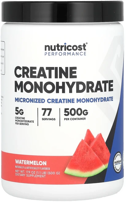 Nutricost 운동 능력 크레아틴 일수화물 수박 500g(1.1lb), Nutricost운동능력크레아틴일수화물수박500g11l, 500g, 1개 - 쿠팡
